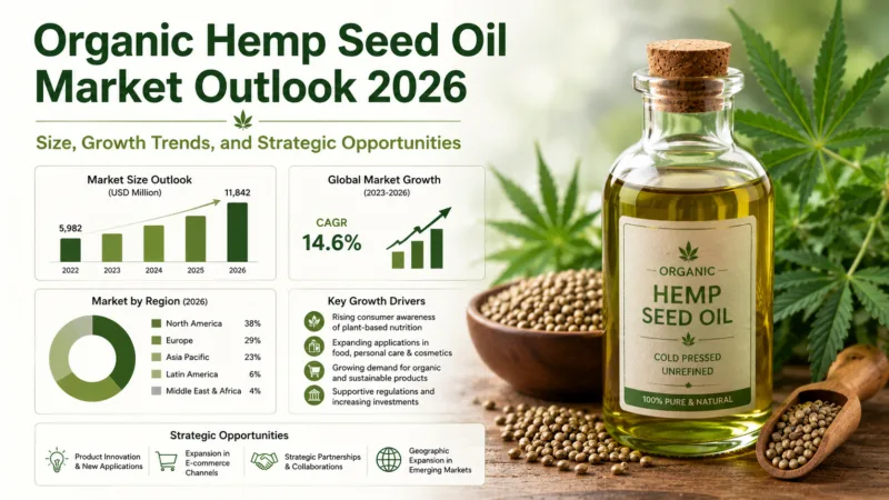 Prospettive Del Mercato Dell’Olio Di Semi Di Canapa Biologico 2026: Dimensioni, Trend Di Crescita E Opportunità Strategiche Organic Hemp Seed Oil Market Outlook 2026 Size, Growth Trends, And Strategic Opportunities