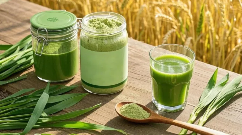 Polvere Di Erba D’orzo Biologica E Polvere Di Succo: L’elisir Verde Della Natura Per Disintossicazione, Energia E Salute Vibrante Organic Barley Grass Powder