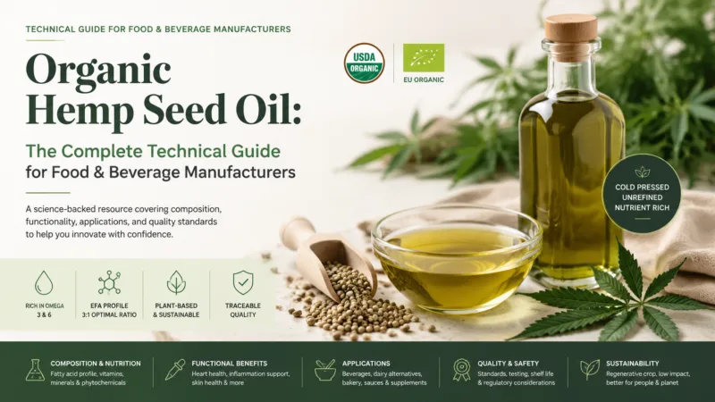 Olio Di Semi Di Canapa Biologico: La Guida Tecnica Completa Per I Produttori Di Alimenti E Bevande Organic Hemp Seed Oil: The Complete Technical Guide For Food &Amp; Beverage Manufacturers