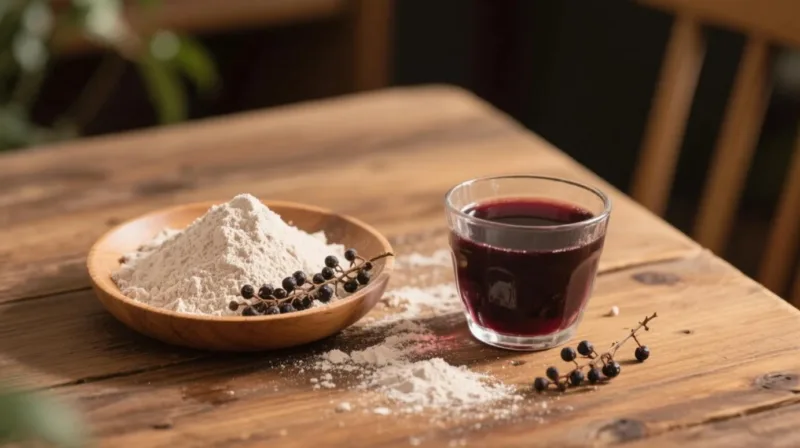 Cosa Fa Il Sambuco Per Il Vostro Corpo? La Magia Immunostimolante Della Polvere Di Sambuco Biologico E Della Polvere Di Succo Organic Elderberry Juice Powder &Amp; Organic Elderberry Powder