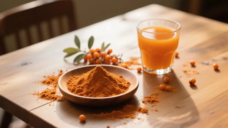 Cosa Fa L’olivello Spinoso Per Il Tuo Corpo? Il Doppio Potere Della Polvere Di Olivello Spinoso Biologica E Della Polvere Di Succo Organic Sea Buckthorn Powder &Amp; Juice