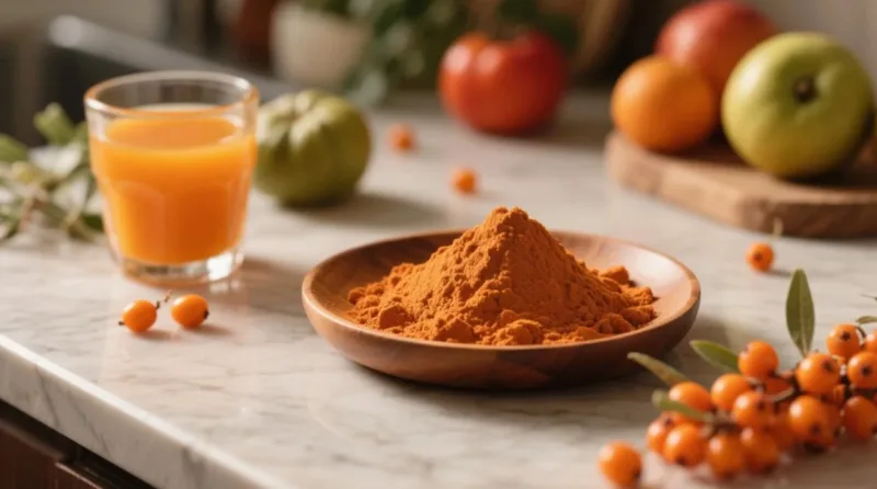 Cerchi Una Luminosità Dorata E Un Potenziamento Immunitario? Hai Scoperto La Polvere Di Olivello Spinoso Biologico? Organic Sea Buckthorn Powder &Amp; Juice Powder