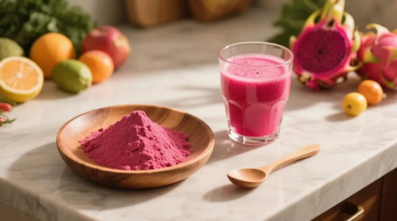 Cerchi Una Sferzata Tropicale Di Colore E Nutrizione? Hai Scoperto La Polvere Di Frutto Del Drago Biologico? Organic Dragon Fruit Powder &Amp; Juice