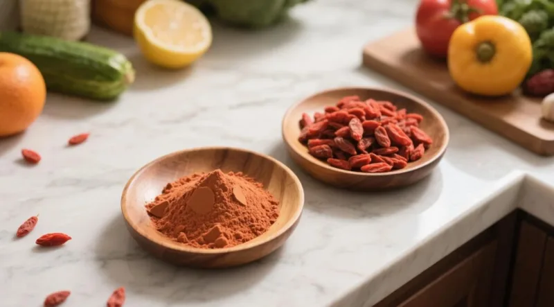 Scopri Il Potere Della «Bacca Felice»: Perché Il Goji Biologico È Il Tuo Essenziale Per Il Benessere! Organic Goji Powder &Amp; Berry