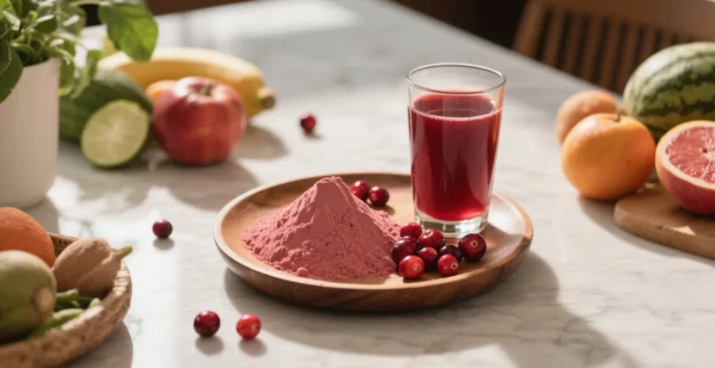 Perché Il Polvere Di Mirtillo Rosso Biologico È L'Ingrediente Superfood Perfetto Per Le Bevande Funzionali Organic Cranberry Powder &Amp; Juice