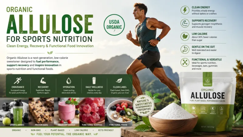 Polvere Di Allulosio Biologico Per La Nutrizione Sportiva: Energia Pulita, Recupero E Innovazione Alimentare Funzionale Organic Allulose For Sports Nutrition Clean Energy, Recovery &Amp; Functional Food Innovation
