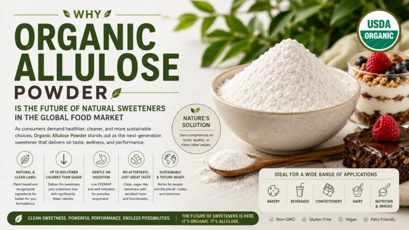 La Svolta Globale Verso I Dolcificanti Naturali: Perché L'Allulosio Biologico Guadagna Terreno Nel 2025-2026 Why Organic Allulose Powder Is The Future Of Natural Sweeteners In The Global Food Market