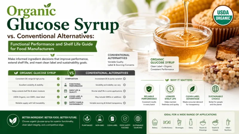 Sciroppo Di Glucosio Biologico Vs. Sciroppi Convenzionali – Guida Alle Prestazioni Funzionali E Alla Shelf Life Organic Glucose Syrup Vs. Conventional Syrups: Functional Performance And Shelf Life Guide