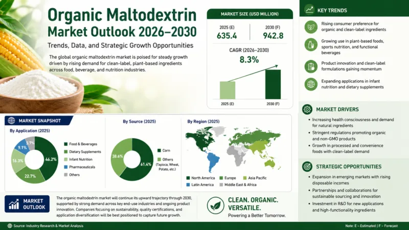 Prospettive Del Mercato Della Maltodestrina Biologica 2026-2030: Tendenze, Dati E Opportunità Di Crescita Strategica Organic Maltodextrin Market Outlook 2026–2030 Trends, Data, And Strategic Growth Opportunities