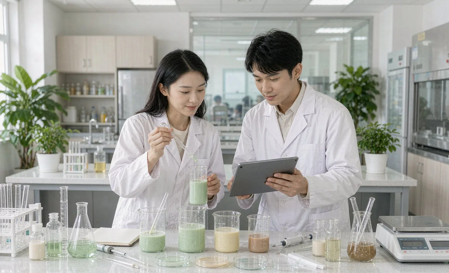 Servizi Di Ricerca E Sviluppo Scienziati R&S Che Sviluppano Formulazioni Vegetali